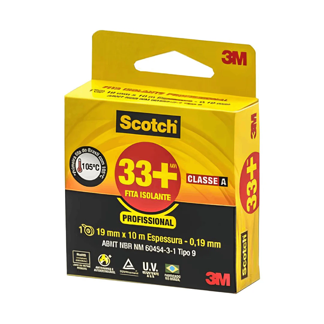 Fita Isolante Profissional 33+ 19mm x 10m 3M Scotch - Image 3
