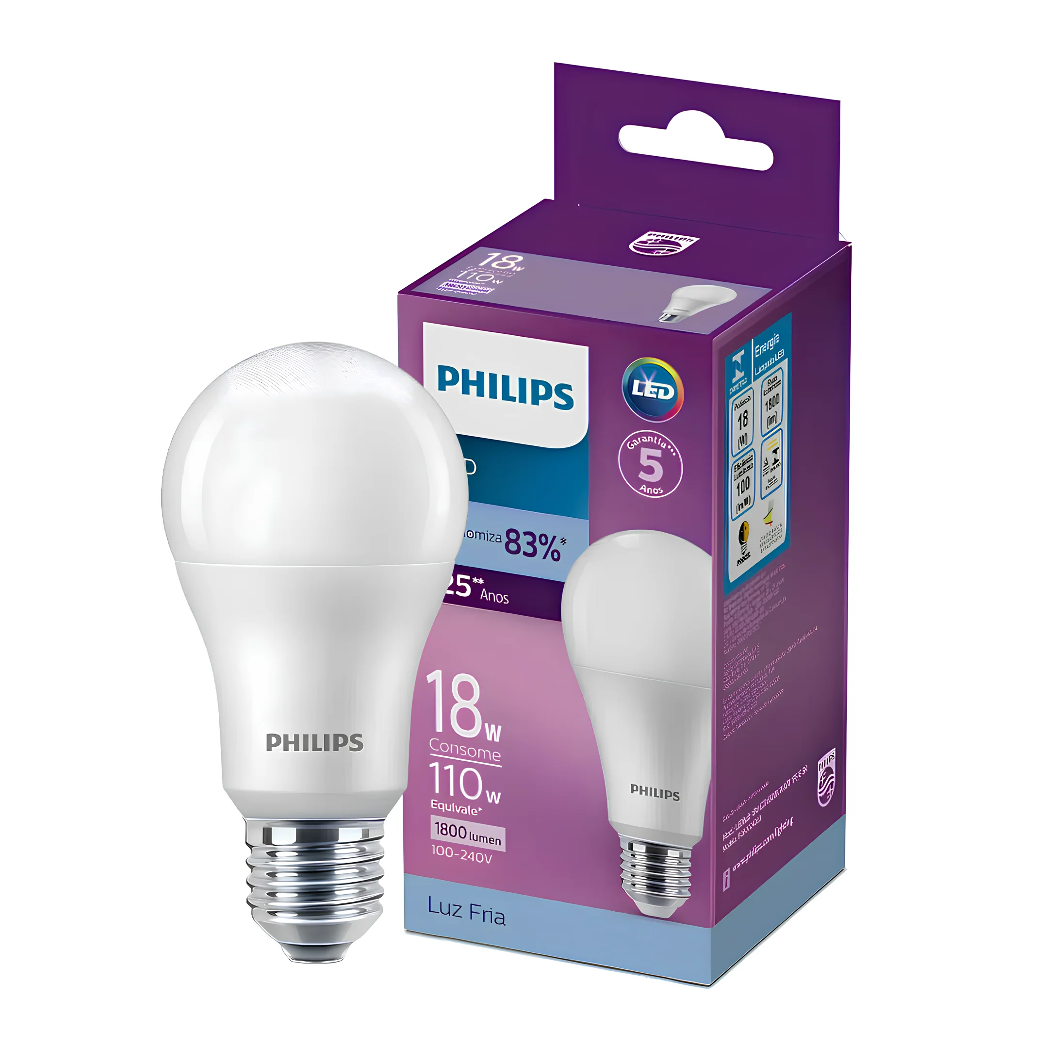 Lampada Led Bulbo 18W 6500K 1800Lm 150° Bivolt E27 Philips - Image 5