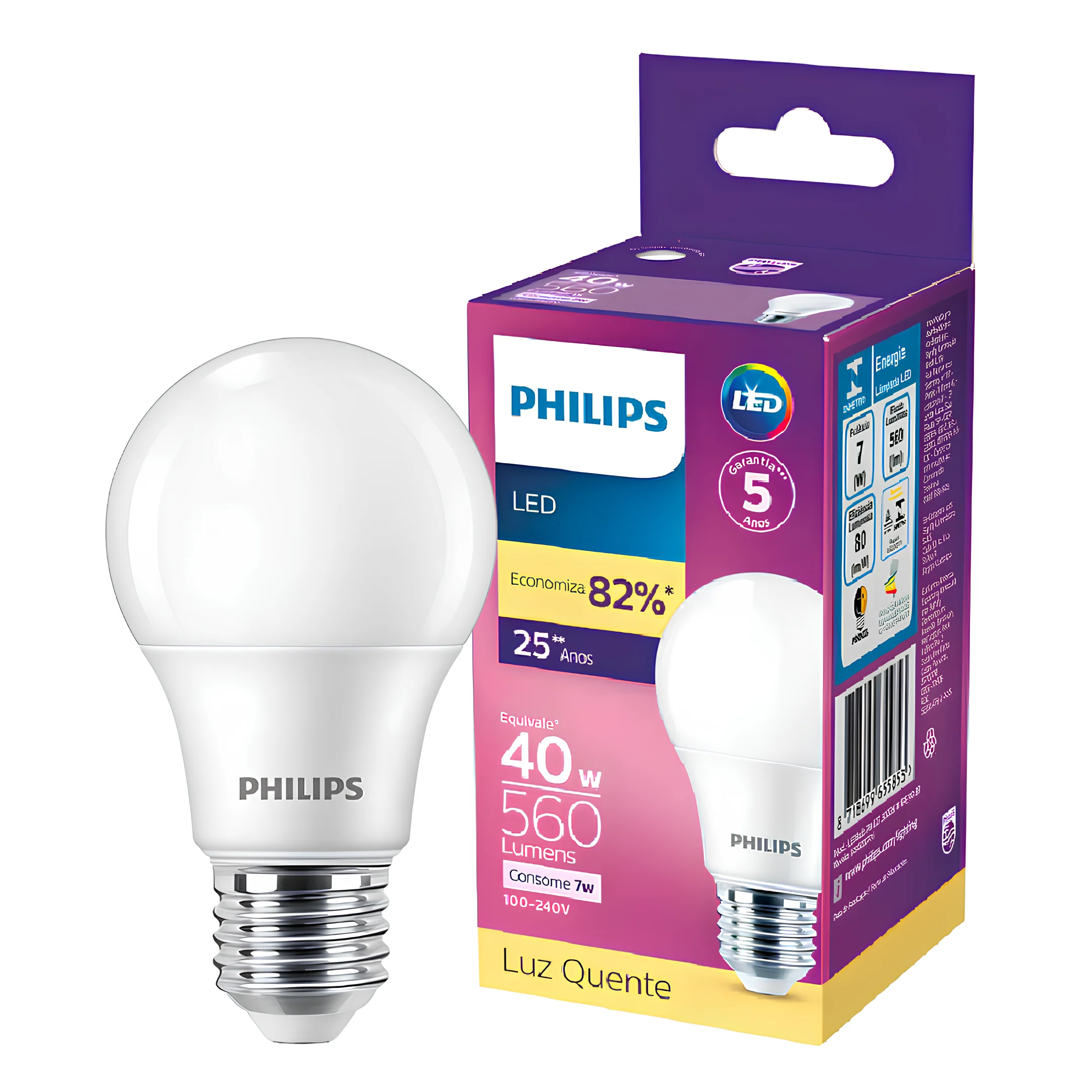 Lampada Led Bulbo 7W 560Lm 180° Bivolt E27 Philips - Image 13