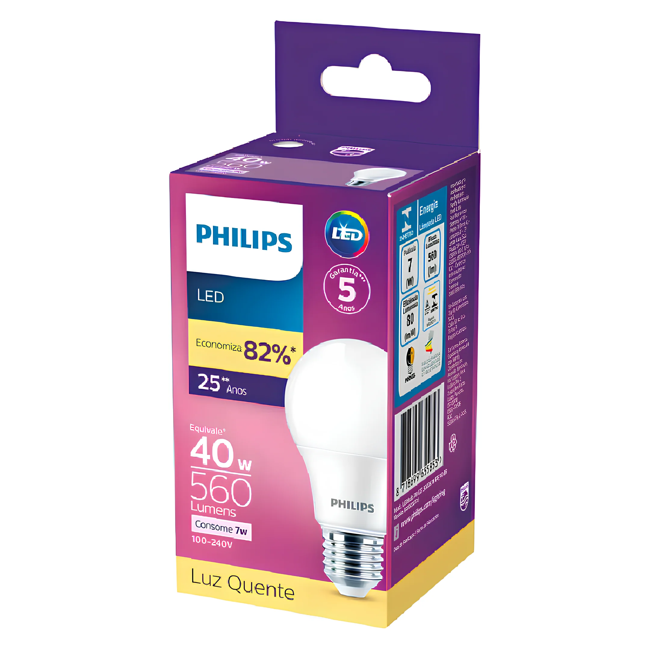 Lampada Led Bulbo 7W 560Lm 180° Bivolt E27 Philips - Image 15