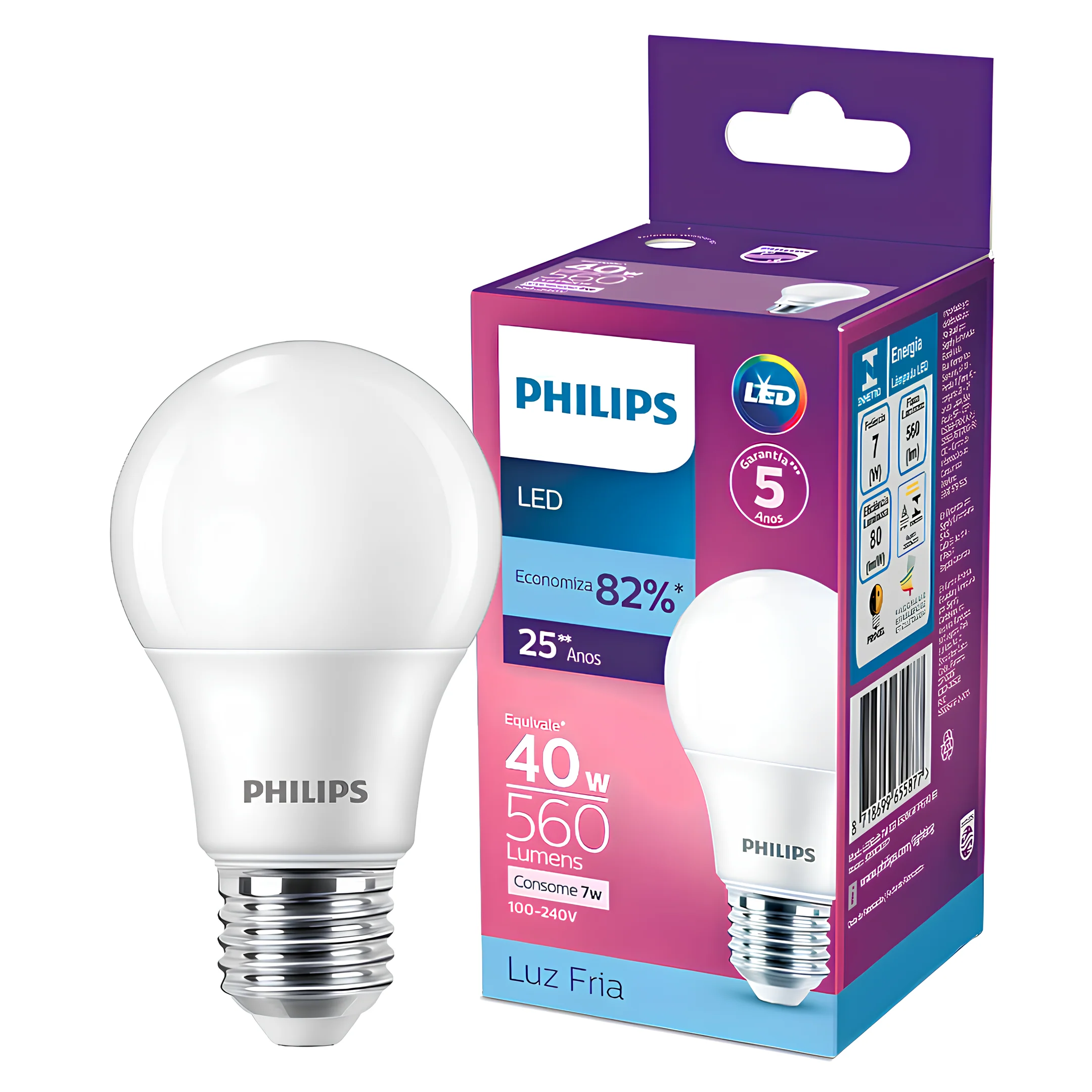 Lampada Led Bulbo 7W 560Lm 180° Bivolt E27 Philips - Image 9