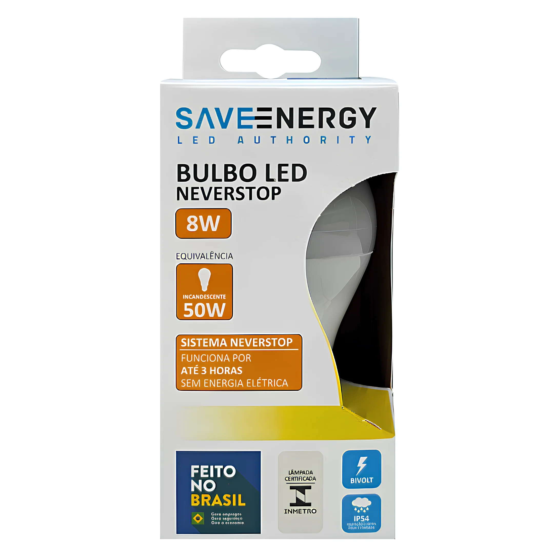 Lampada Led Bulbo A60 Neverstop 8W 730Lm Ip54 Bivolt Saveenergy - Image 7