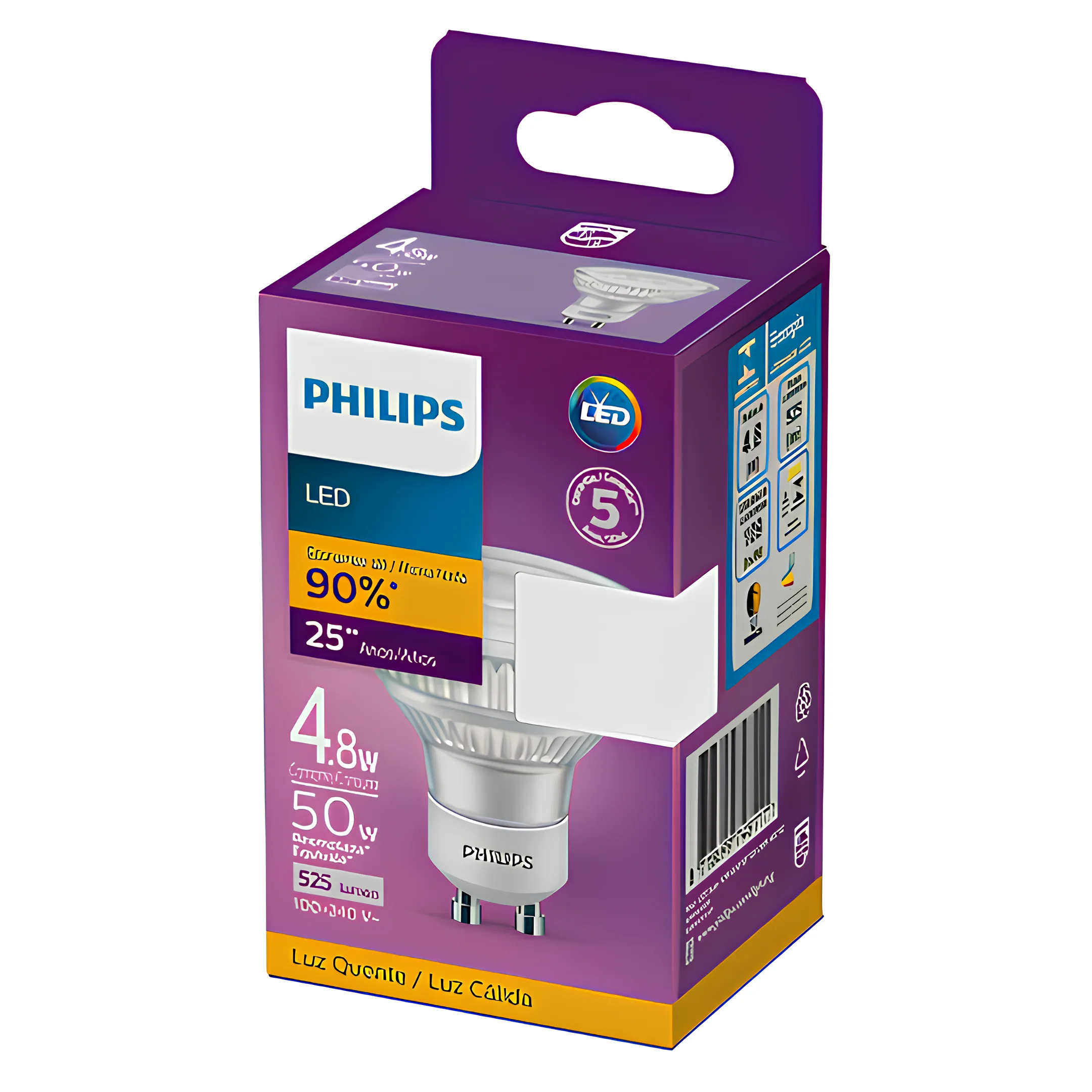 Lampada Led Dicroica 4,8W 525Lm 40° Bivolt Gu10 Philips - Image 3