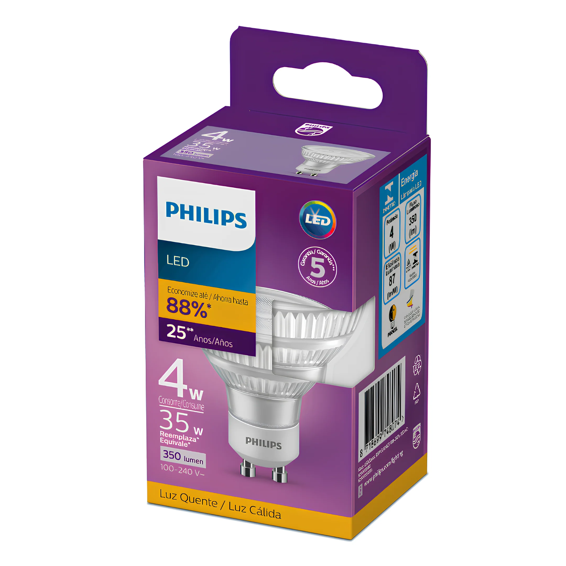 Lampada Led Dicroica 4W 350Lm 36° Bivolt Gu10 Philips - Image 3