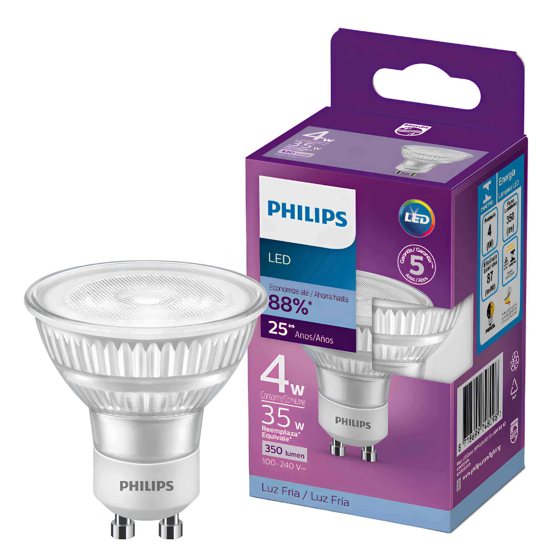 Lampada Led Dicroica 4W 350Lm 36° Bivolt Gu10 Philips - Image 5