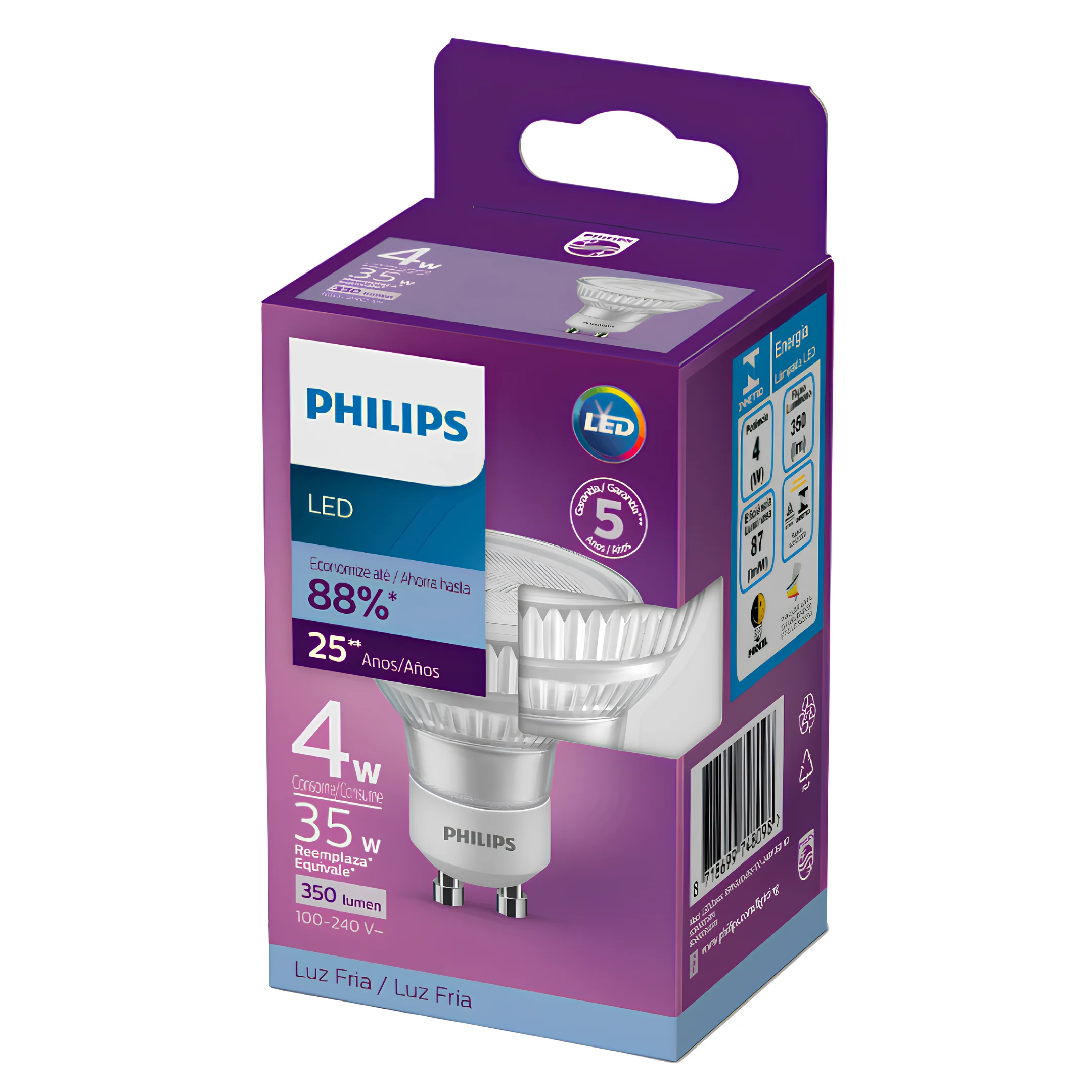 Lampada Led Dicroica 4W 350Lm 36° Bivolt Gu10 Philips - Image 7