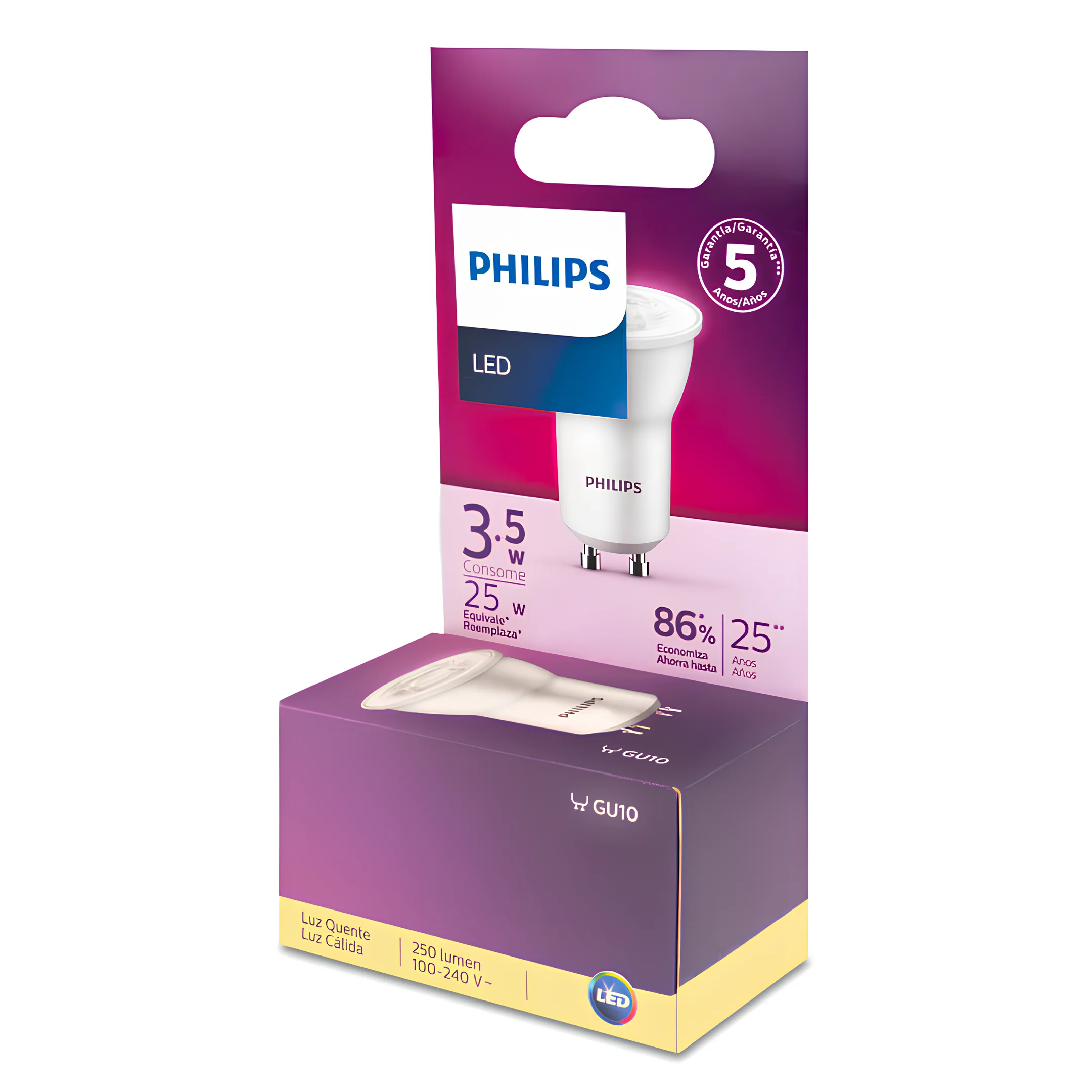 Lampada Led Mini Dicroica 3,5W 250Lm 36° Bivolt Gu10 Philips - Image 11
