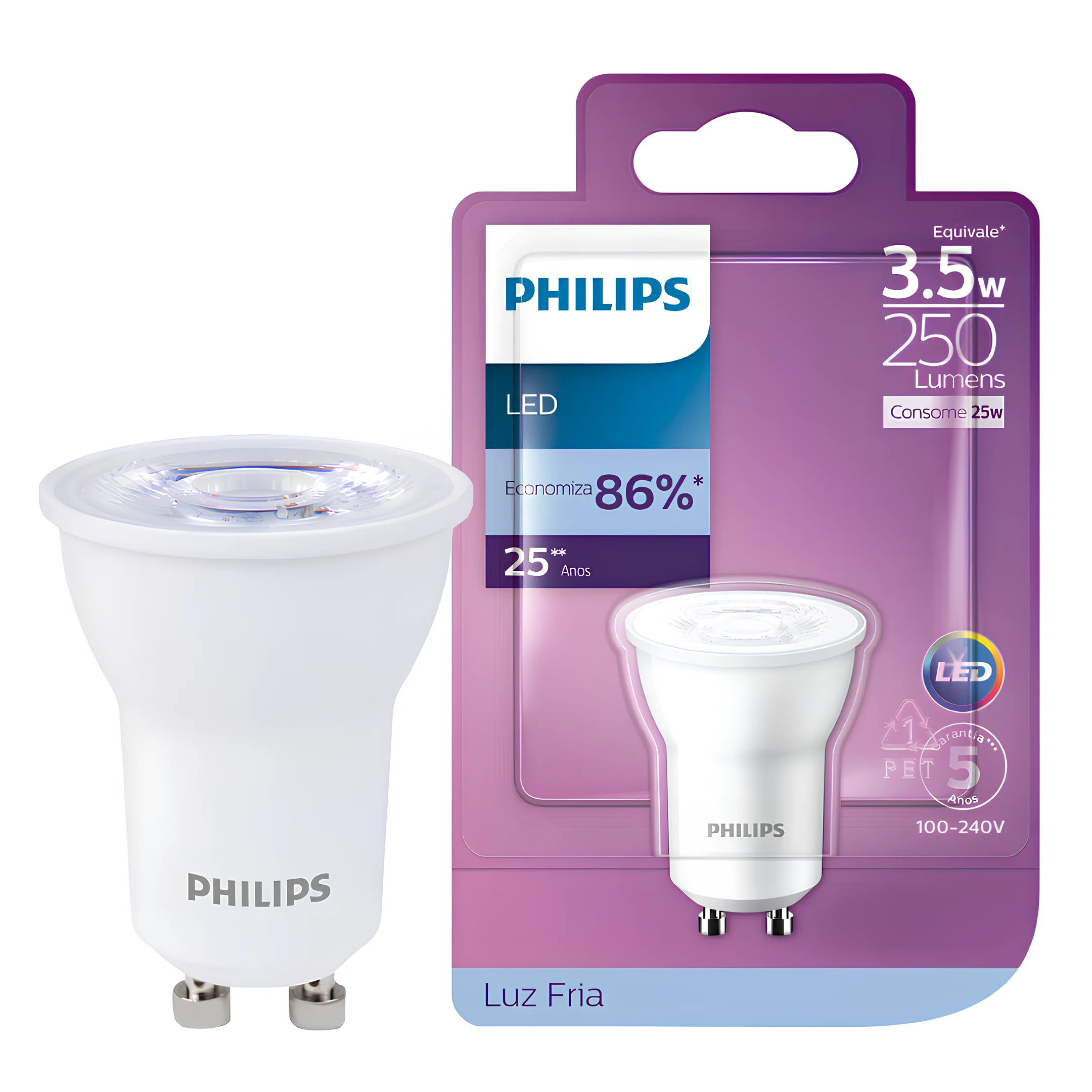 Lampada Led Mini Dicroica 3,5W 250Lm 36° Bivolt Gu10 Philips - Image 5