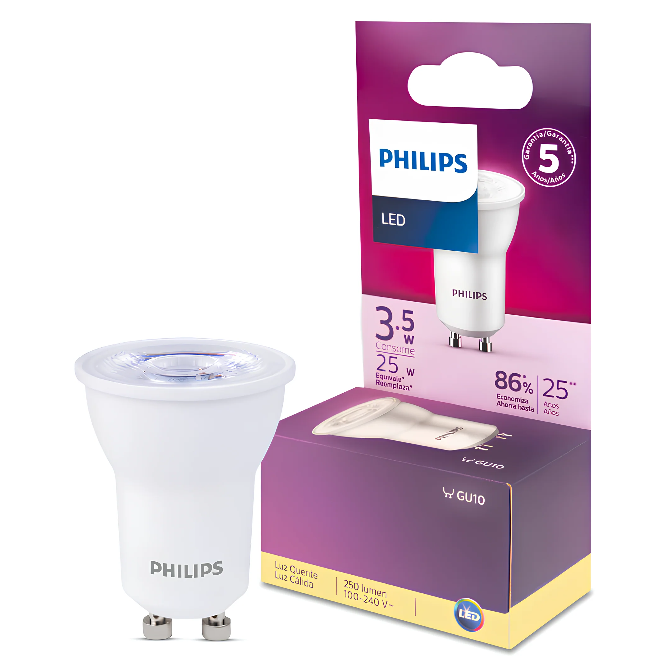 Lampada Led Mini Dicroica 3,5W 250Lm 36° Bivolt Gu10 Philips - Image 9
