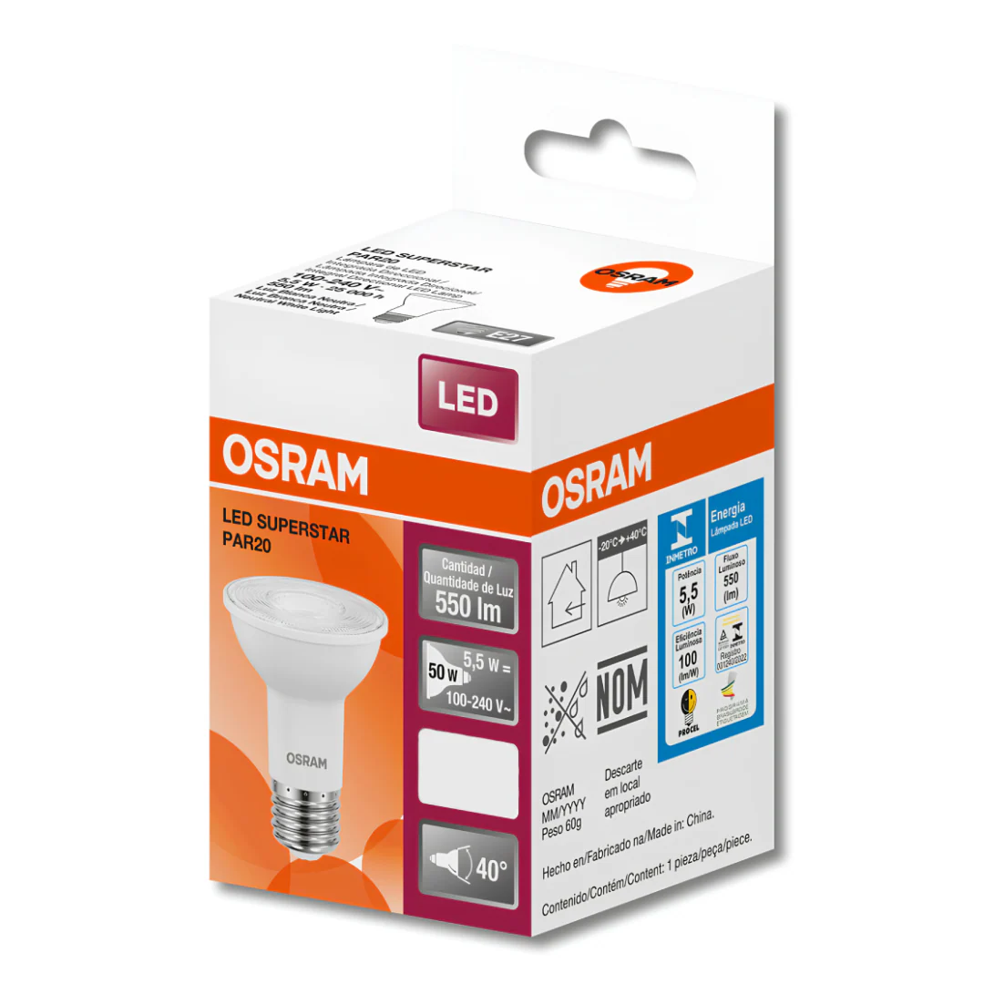 Lampada Led Par20 5,5W 525Lm 40° Ip20 Bivolt E27 G4 Osram - Image 3