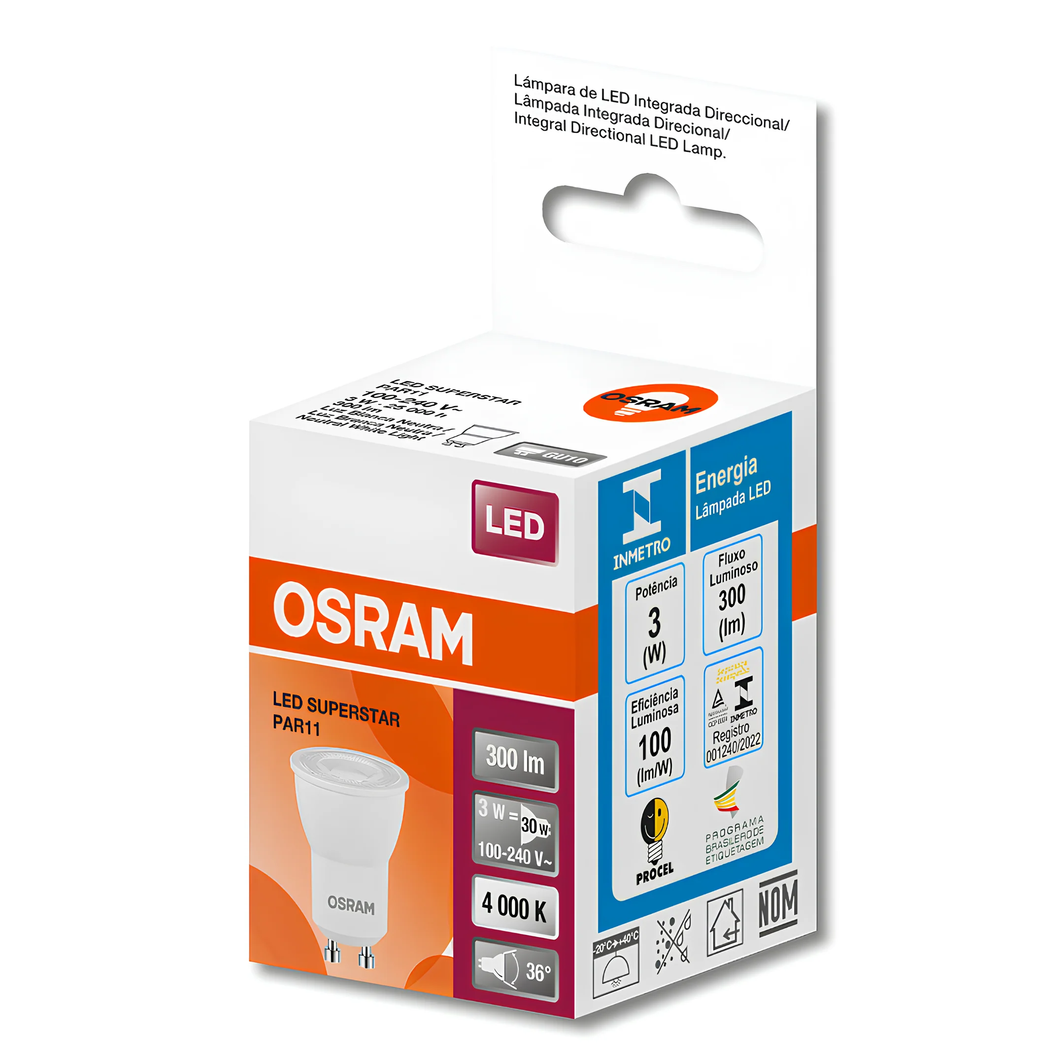 Lampada Led Dicroica Par11 3W 300Lm 36° Bivolt Gu10 Osram - Image 11