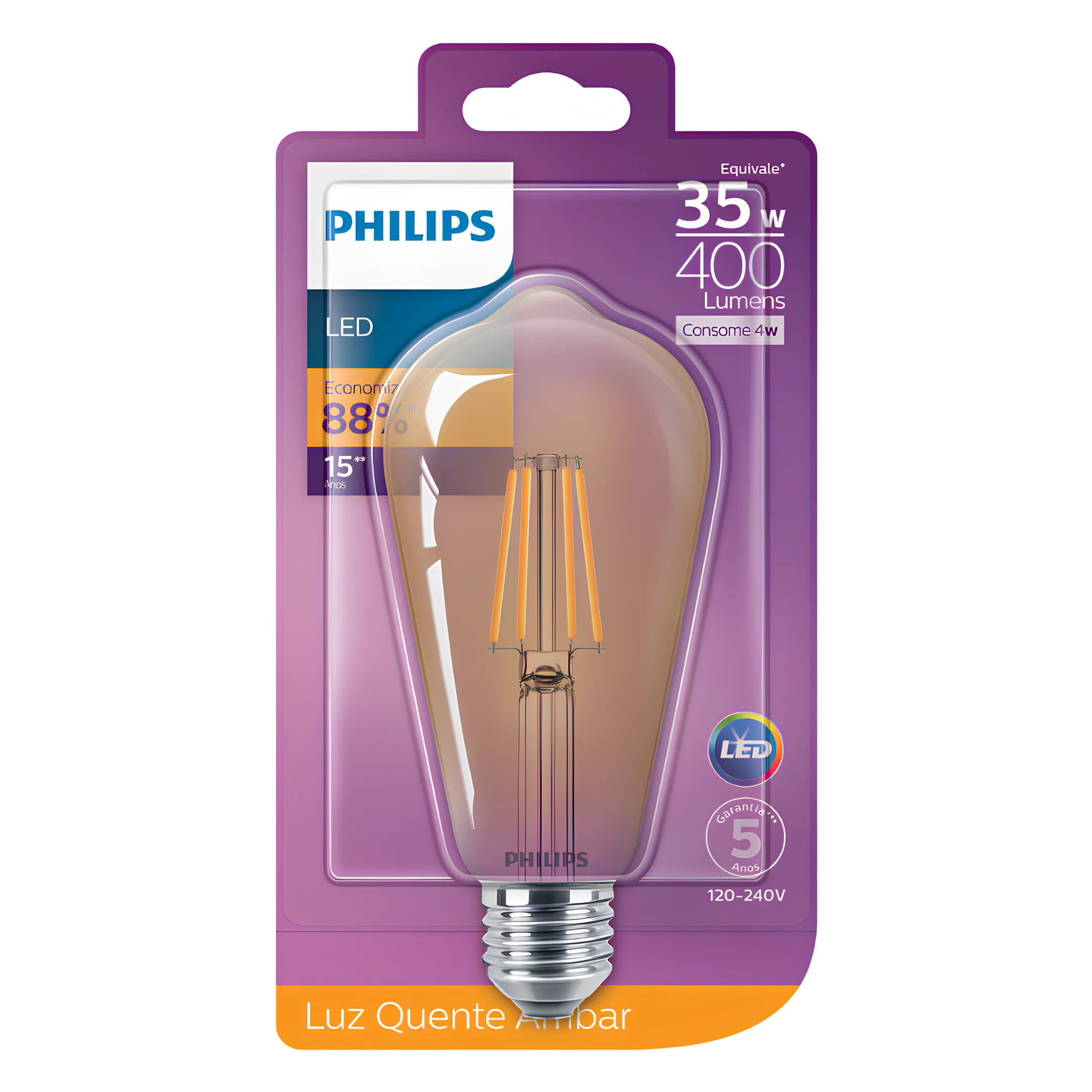 Lampada Led Retro Filamento St64 4W 2500K 400Lm Philips - Image 3